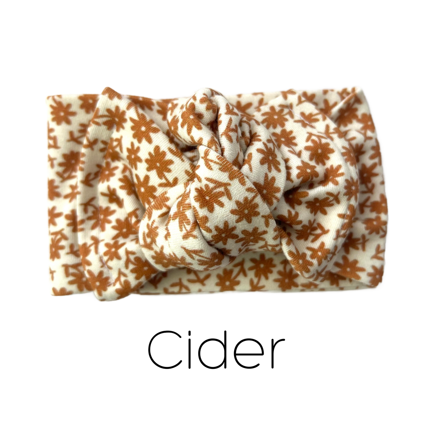 Baby Bow Headwrap - Fall Flowers Collection - Organic Cotton Baby Headband