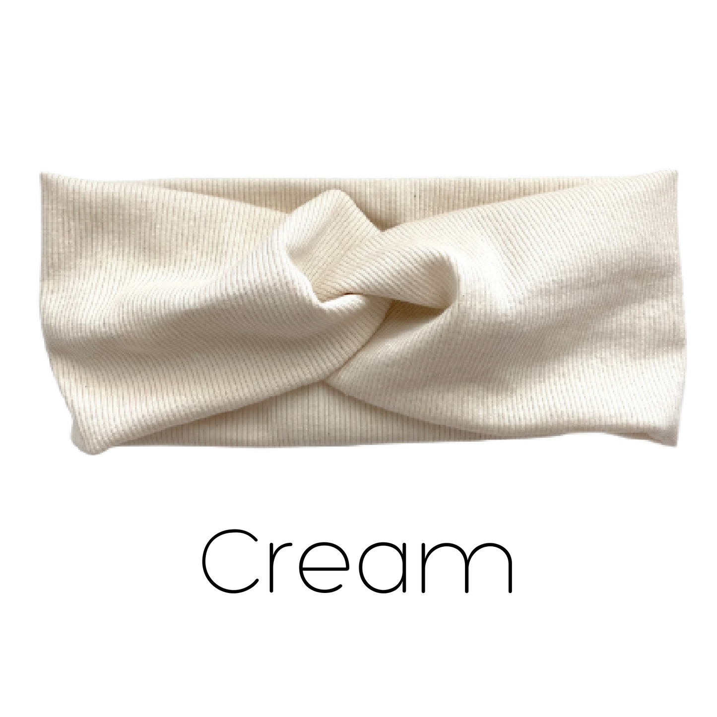 Organic Rib Cotton Twist Headband - Workout Yoga Facial Spa Headwrap