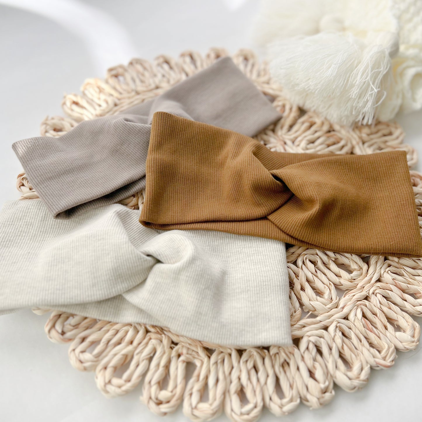 Organic Rib Cotton Twist Headband - Workout Yoga Facial Spa Headwrap