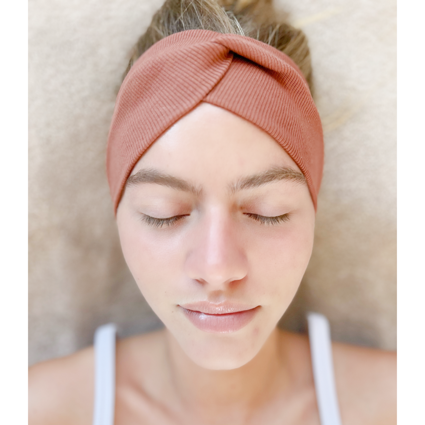 Organic Rib Cotton Twist Headband - Workout Yoga Facial Spa Headwrap