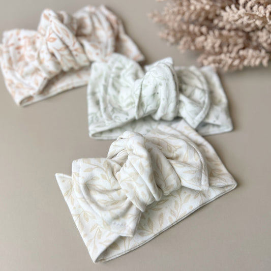 Baby Bow Headwrap - Autumn Collection - Organic Cotton Baby Headband